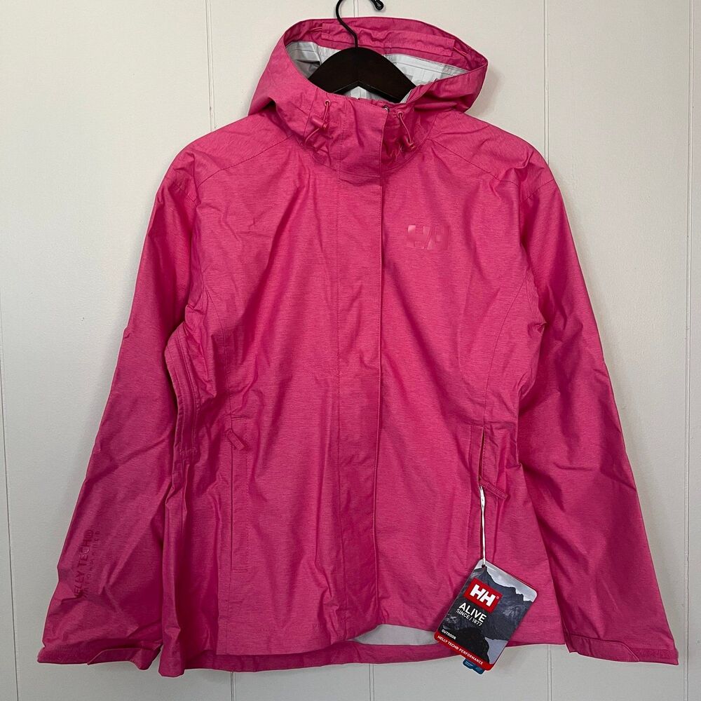 Helly Hansen Women's Belfast Packable Pink Rain Jacket | Women's Large | NEW